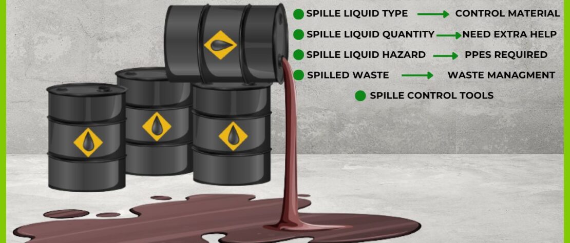 chemical drum being spillage some instructions written on it.