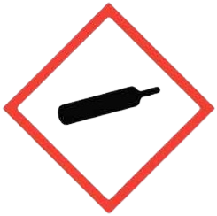 compressed gas sign for safety from explosure